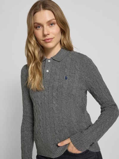 Polo Ralph Lauren Slim fit shirt met lange mouwen van wolmix met kasjmier Middengrijs - 3