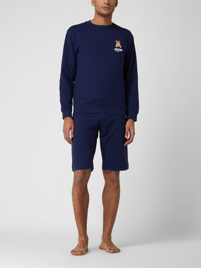 Moschino Swim + Underwear Sweatshirt mit Print Marine 1