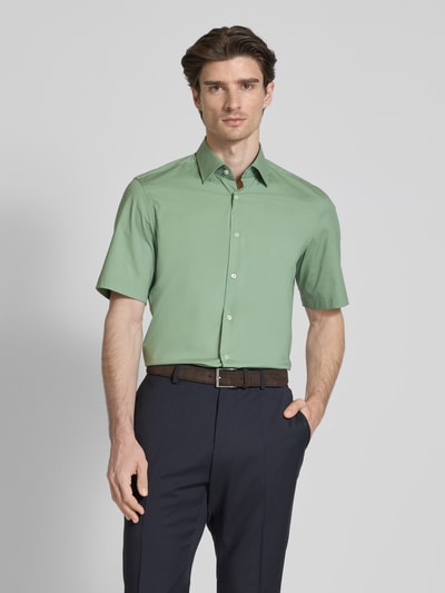 BOSS Koszula biznesowa o kroju regular fit z rękawami o dł. 1/2 model ‘Joe’ Zielony 4