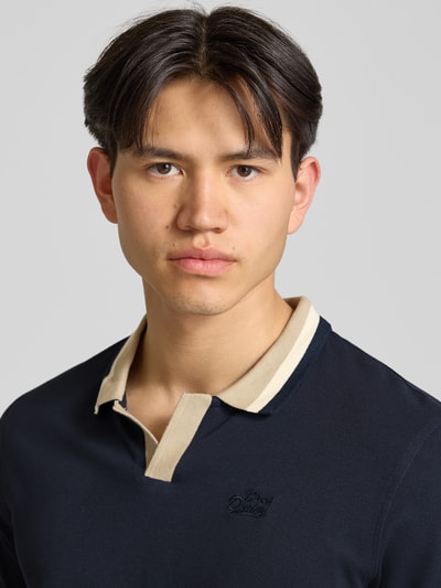 Blend koszulka polo o kroju regular fit z wyhaftowanym logo model 'EVO' Granatowy 3