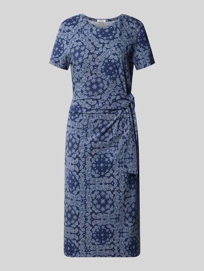 Produktfoto, Tailliertes Freizeitkleid aus Baumwoll-Mix von s.Oliver RED LABEL in Dunkelblau mit weißem Muster, glatte Oberfläche