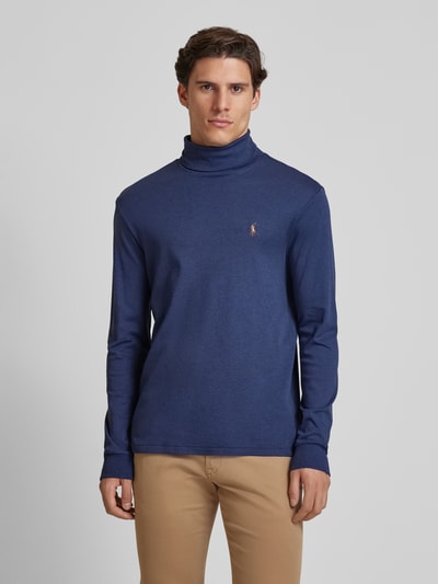 Polo Ralph Lauren Longsleeve mit Rollkragen und Label-Stitching Dunkelblau 4