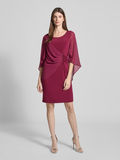 Vera Mont Knielanges Cocktailkleid mit Raffungen Bordeaux 1