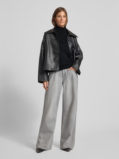 Jake*s Collection Golf o kroju regular fit z imitacji dzianiny Czarny 1