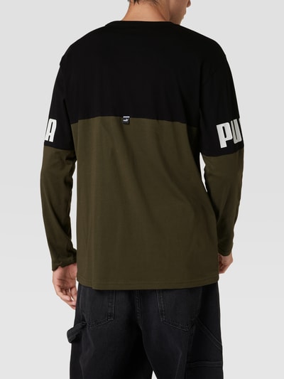 PUMA PERFORMANCE Longsleeve mit Label-Prints Modell 'Puma Power Colorblock Lon' Oliv 5