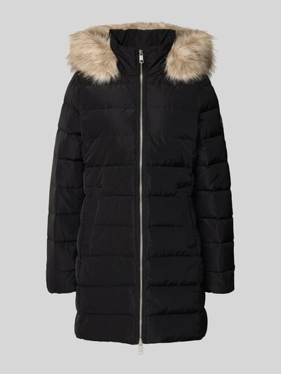 Tommy Hilfiger Slim Fit Daunenmantel mit abnehmbarem Kunstpelzbesatz BLACK 2