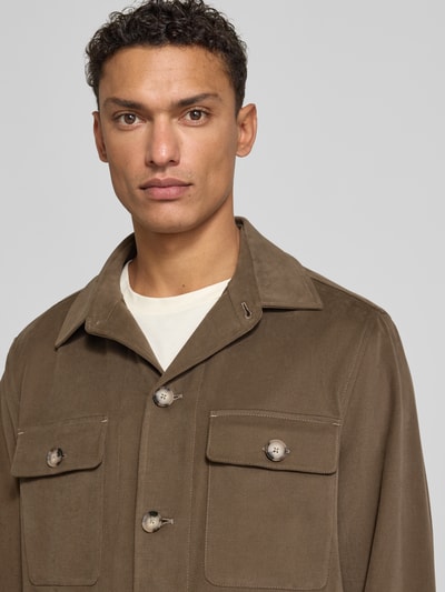 BOSS Regular fit overhemdjack van katoenmix, model 'CARPER' Leem - 3