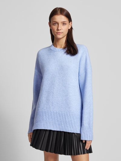 Pieces Pullover met lange mouwen en zijsplitten, model 'NANCY' Lichtblauw - 4