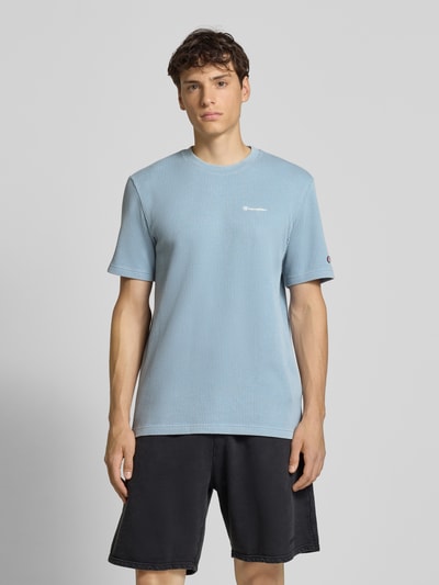CHAMPION T-shirt met structuurmotief en ronde hals Rookblauw - 4