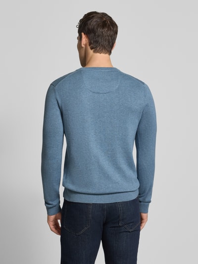 Tom Tailor Regular Fit Strickpullover aus reiner Baumwolle Jeansblau 5