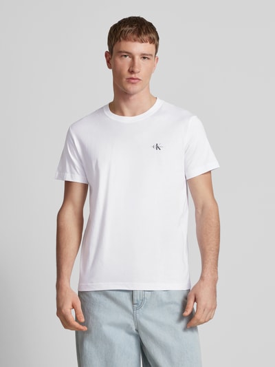 Calvin Klein Jeans Regular Fit T-Shirt aus reiner Baumwolle Anthrazit 4