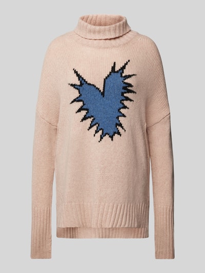 Zadig & Voltaire Oversized Strickpullover mit Rollkragen Modell 'ALMA' Hellrosa 2