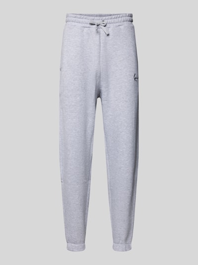 KARL KANI Sweatpants mit elastischem Bund Hellgrau Melange 2