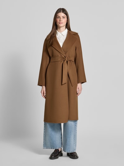 Max Mara Studio Regular Fit Wollmantel mit Kaschmir-Anteil Modell 'CLES' Cognac 4