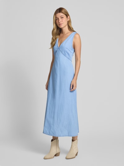Mango Jeanskleid mit V-Ausschnitt Modell 'SIROS' Jeansblau 1