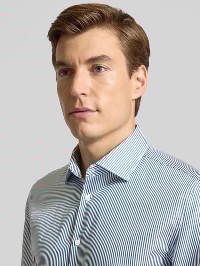 SEIDENSTICKER Koszula biznesowa o kroju slim fit z kołnierzykiem typu kent Petrol 3