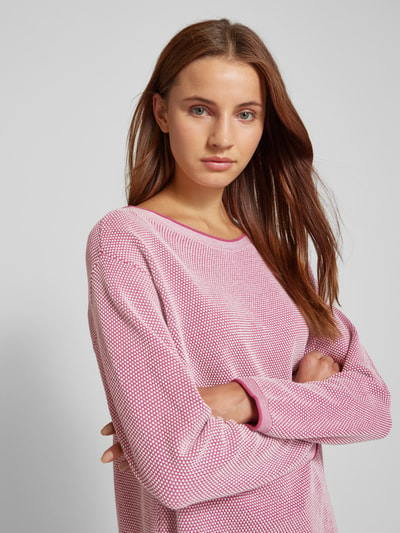 Tom Tailor Comfort Fit Strickpullover mit Pünktchen-Muster Pink 3