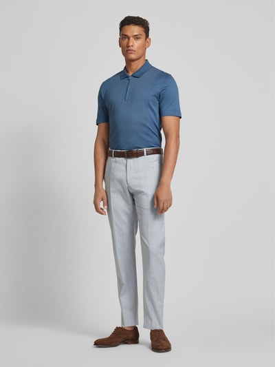 BOSS Slim Fit Poloshirt mit Reißverschluss Blau 1