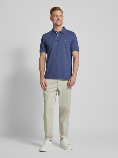 Gant Regular Fit Poloshirt mit Label-Stitching Jeansblau Melange 1