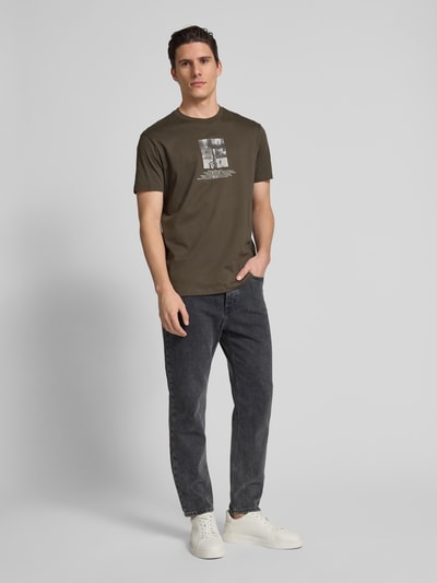 ARMANI EXCHANGE Regular Fit T-Shirt aus reiner Baumwolle Dunkelgruen 1