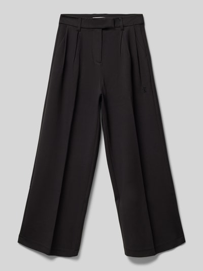 Calvin Klein Jeans Wide Leg Stoffhose mit Bund- und Kellerfalten Modell 'PUNTO' Black 1