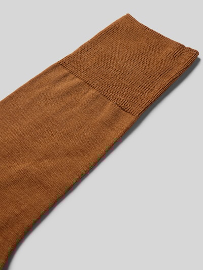 Falke Sokken van scheerwolmix met logoprint, model 'Airport' Lichtbruin - 2