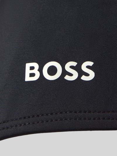 Produktfoto, Badeslip in unifarbenem Design Modell 'JOHN' von BOSS mit Label-Stitching-Applikation, Jersey-Stretch Materialverarbeitung, Optik: Unifarben.