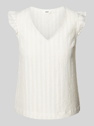 Object Blouseshirt met V-hals, model 'AMANDA' Offwhite - 2