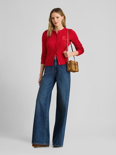 Lauren Ralph Lauren Slim Fit Strickjacke aus reiner Baumwolle Rot 1