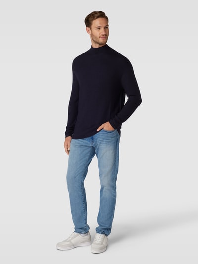 AlphaTauri Gebreide pullover met opstaande kraag, model 'FNATU' Marineblauw - 1