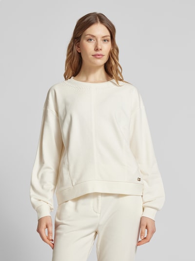 LIU JO SPORT Sweatshirt mit gerippten Abschlüssen Offwhite 4