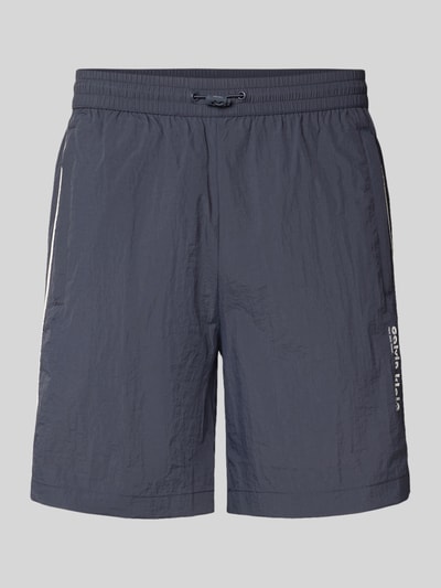 Calvin Klein Jeans Korte straight leg broek met labelprint Donkerblauw - 2