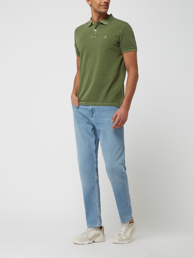 Marc O'Polo Poloshirt mit Label-Stitching Olivgrün 1