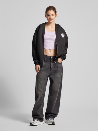 FELICIOUS Crop Top mit Strasssteinbesatz Flieder 1