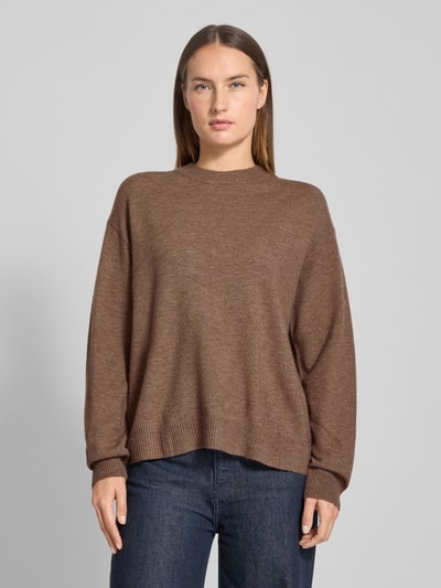 MANGO Loose Fit Strickpullover mit Woll-Anteil Mittelbraun 4