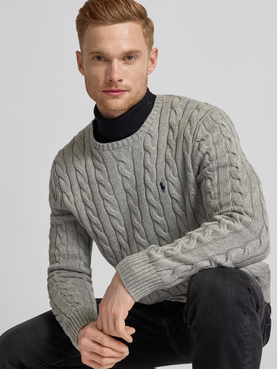 Polo Ralph Lauren Regular Fit Strickpullover aus reiner Baumwolle Modell 'DRIVER' Hellgrau 3