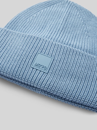 Marc O'Polo Denim Czapka beanie z naszywką z logo Błękitny 2