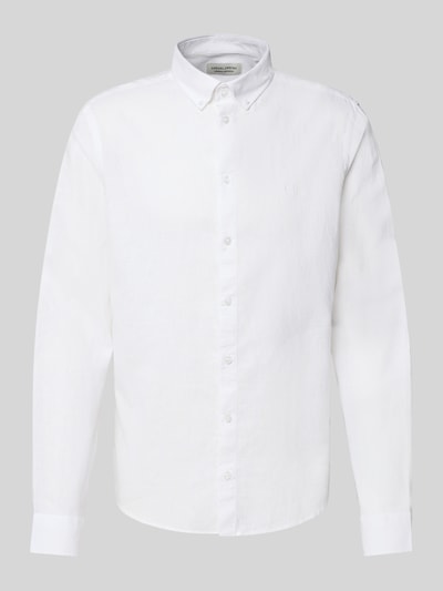Casual Friday Regular fit linnen overhemd met button-downkraag, model 'Anton' Wit - 2