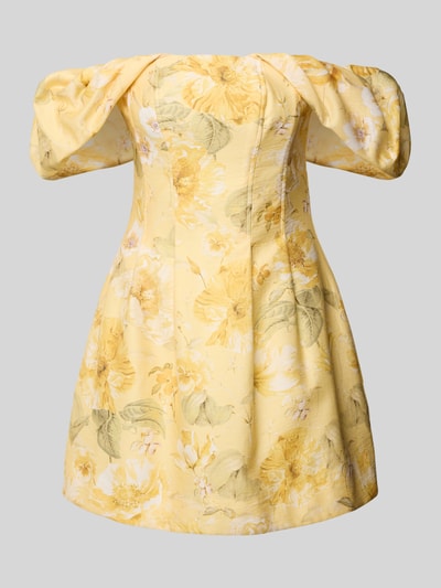 Forever New Körpernahes Cocktailkleid mit Leinen-Anteil Modell 'Jacquie' Hellgelb 2