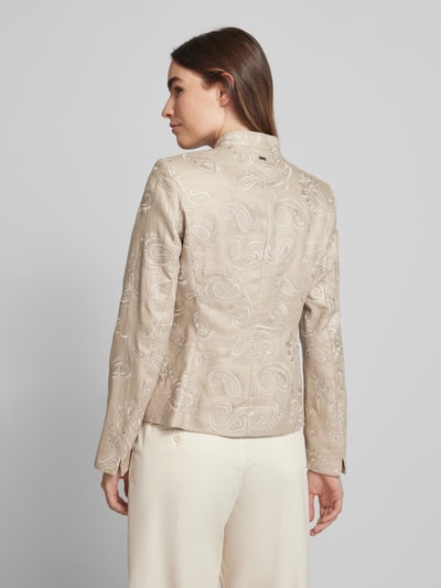 WHITE LABEL Linnen blazer met paisleymotief Zand - 5