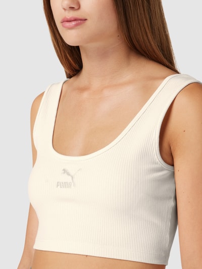 PUMA PERFORMANCE Korte top met labelstitching Wit - 3