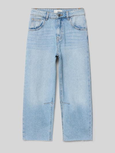 Mango Relaxed Fit Jeans im Used-Look Blau 1
