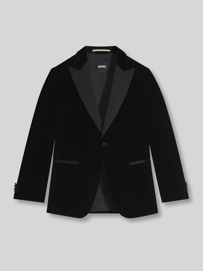 BOSS Smoking o kroju slim fit z czystej bawełny model ‘HUTSON’ Czarny 2