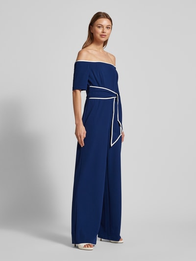 Adrianna Papell Jumpsuit mit Bindegürtel Dunkelblau 1