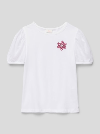 s.Oliver RED LABEL T-Shirt mit Puffärmeln Weiss 1