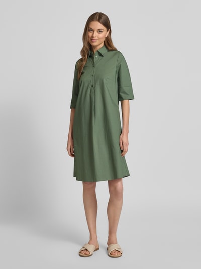 Christian Berg Woman Selection Knielanges Hemdblusenkleid mit 1/2-Arm Oliv 1