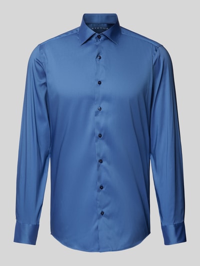 Eterna Slim fit zakelijk overhemd met kentkraag Blauw - 2