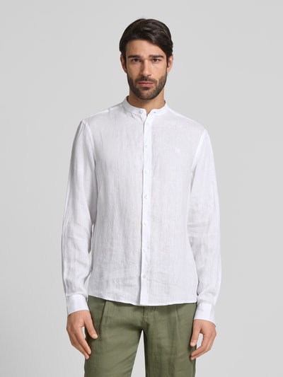 Casual Friday Slim Fit Freizeithemd aus Leinen Modell 'Anton' Weiss 4