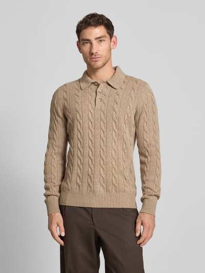 GRAN SASSO Gebreide pullover van een mix van scheerwol en viscose met kasjmier  Zand - 4