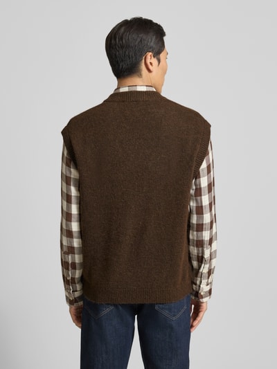 SELECTED HOMME Relaxed Fit Pullunder mit Woll-Anteil Modell 'RAI' Schoko 5